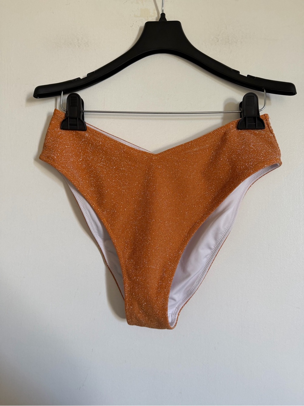 Victoria’s Secret PINK Orange Sparkle Shimmer High Cut Bikini Bottoms size M